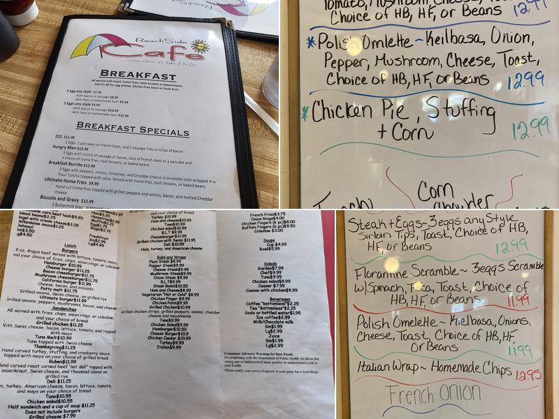 Vinnie's Beachside Café Menu