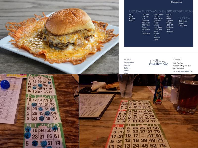 Smaltimore Menu