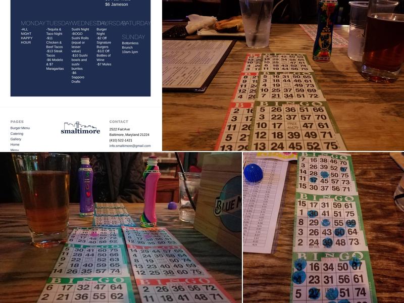 Smaltimore Menu