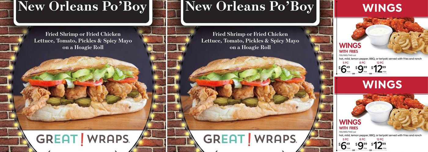 Great Wraps Menu