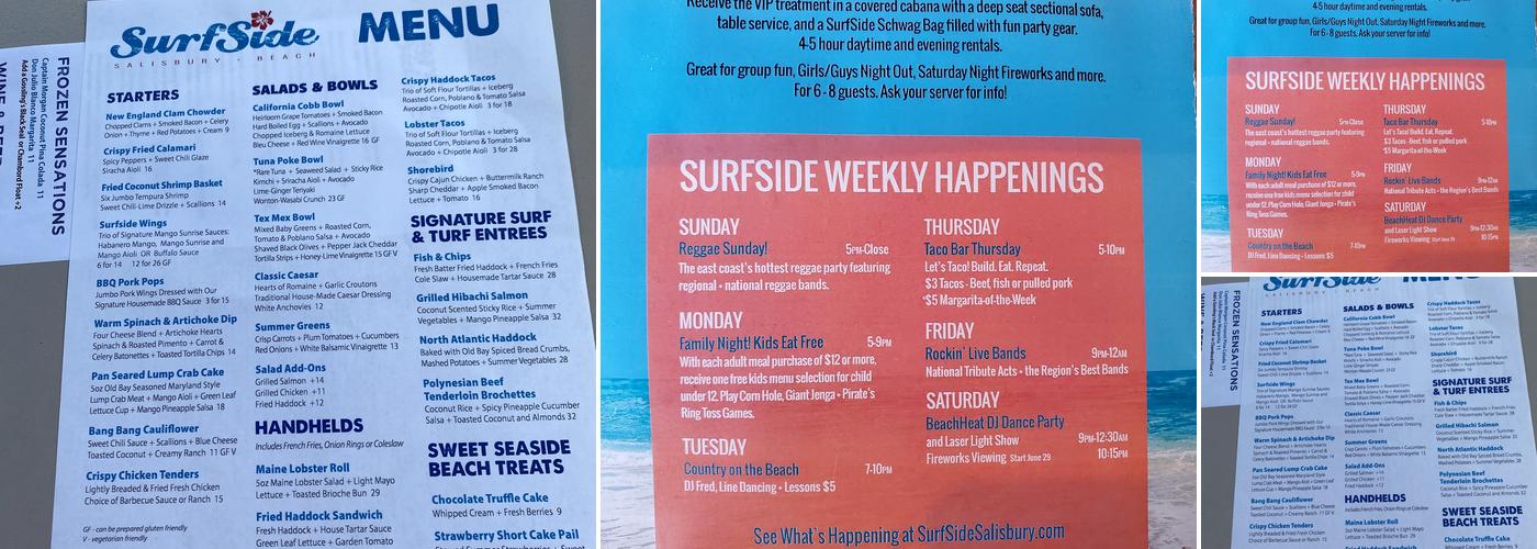 SurfSide Menu