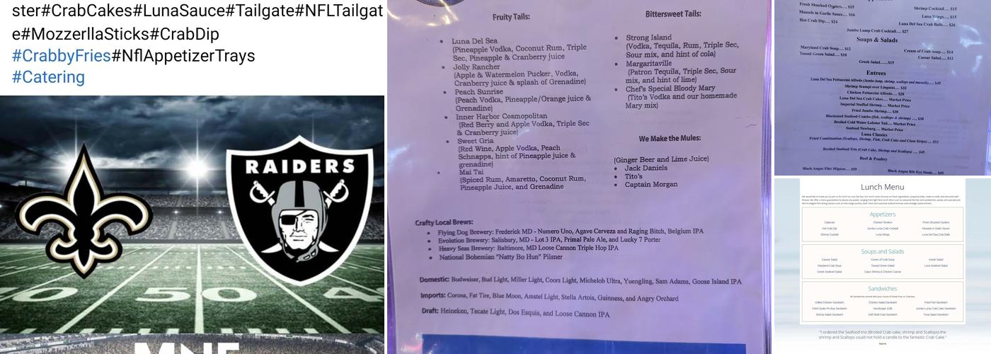 Luna Del Sea Steak & Seafood Bistro Menu