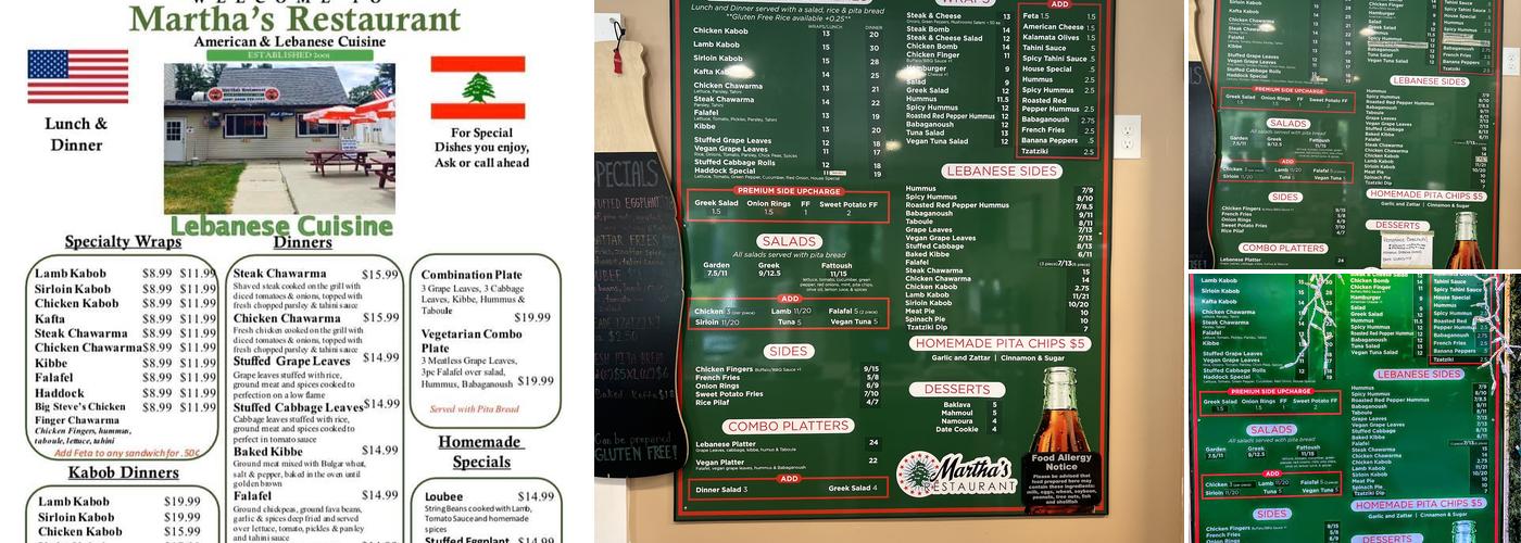 Martha's Restaurant Menu