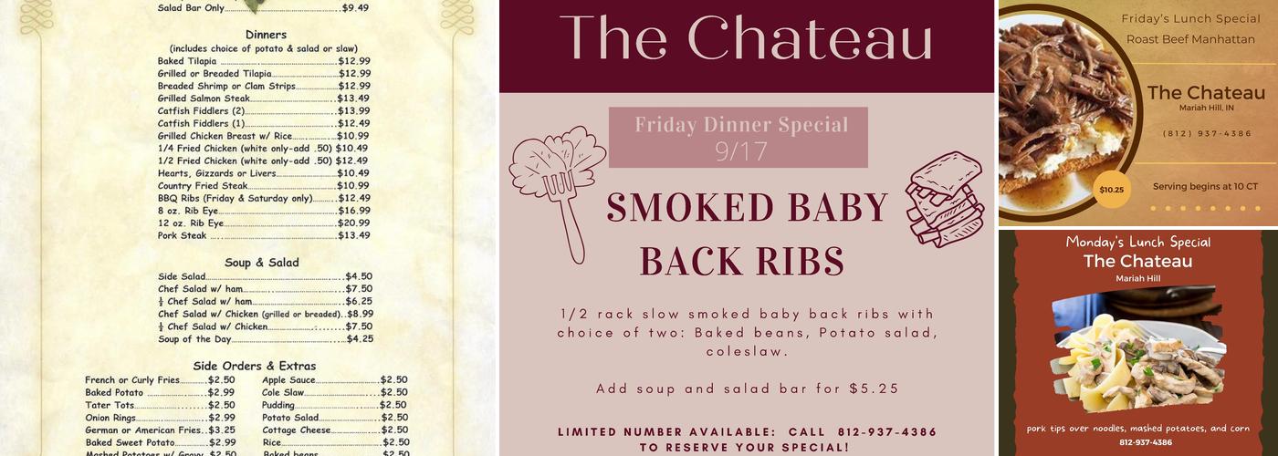 The Chateau Menu