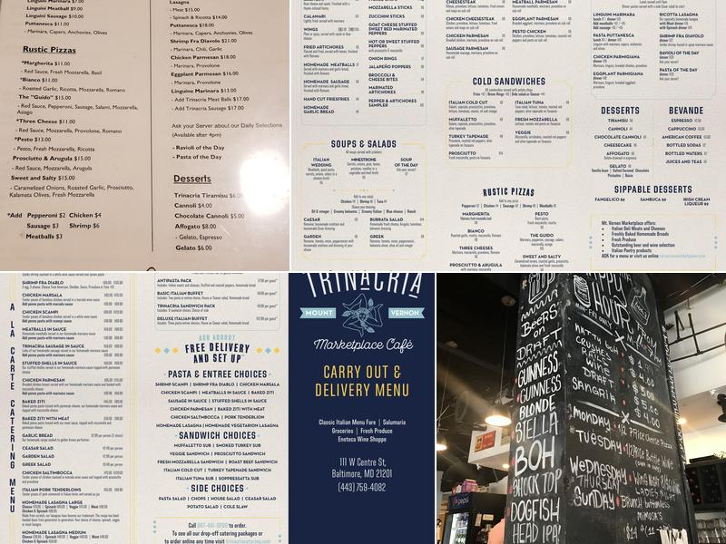 Trinacria Mt. Vernon Menu