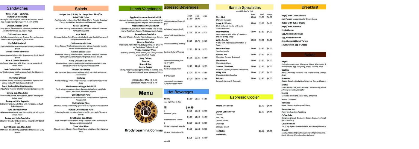 Daily Grind Menu