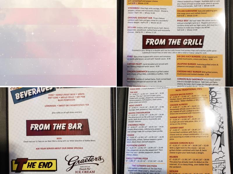 Gaslight Pizza & Grill Menu