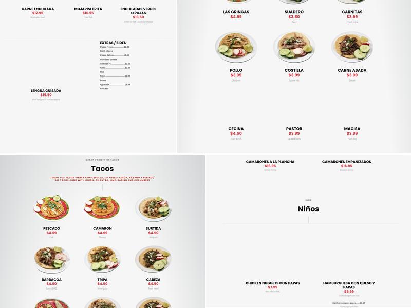 Taqueria El Sabor del Parque Menu