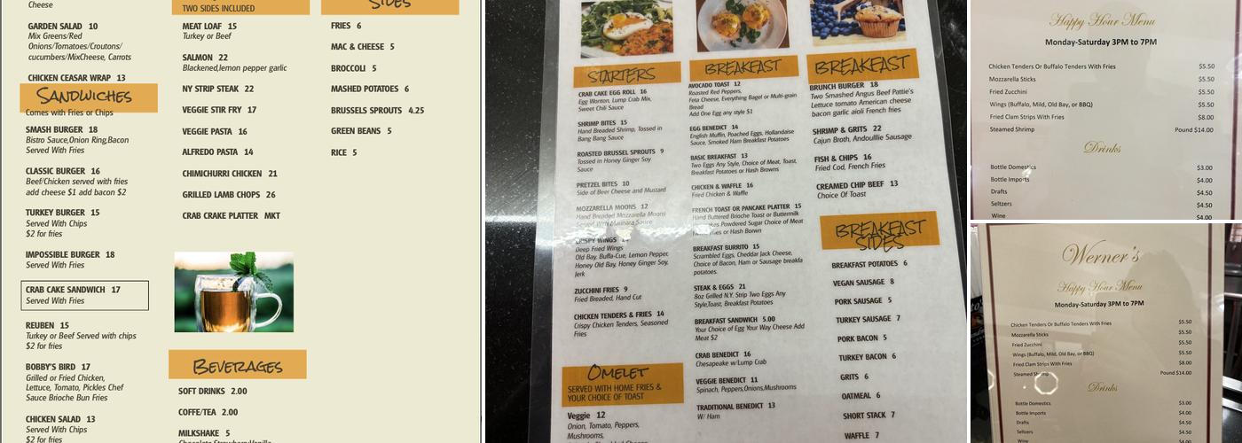 Werner's Diner and Pub Menu