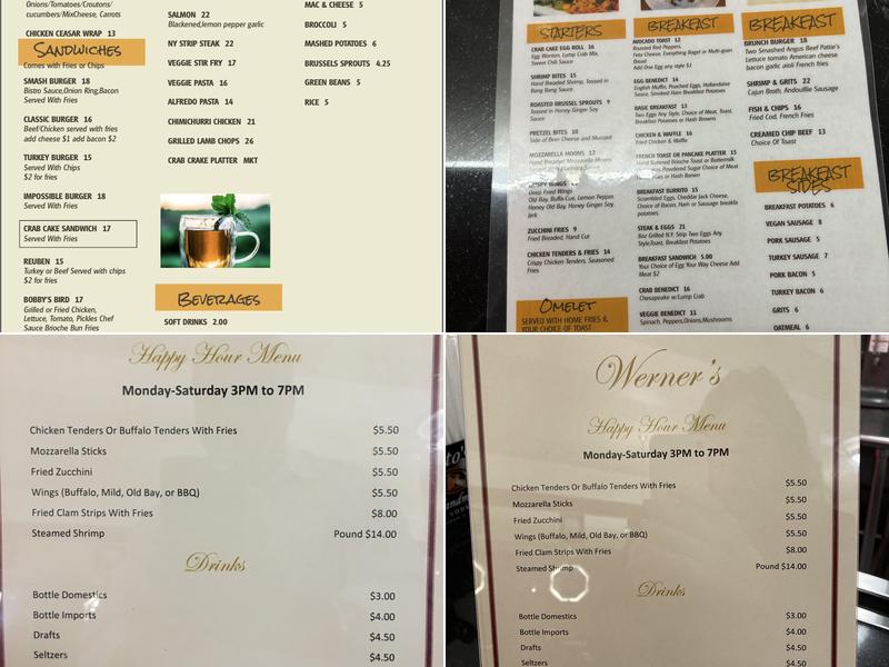 Werner's Diner and Pub Menu