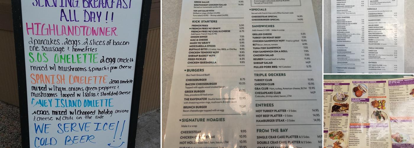 G & A RESTAURANT INC Menu