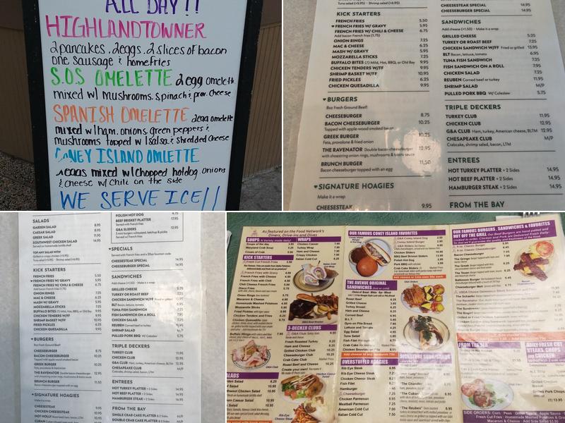 G & A RESTAURANT INC Menu