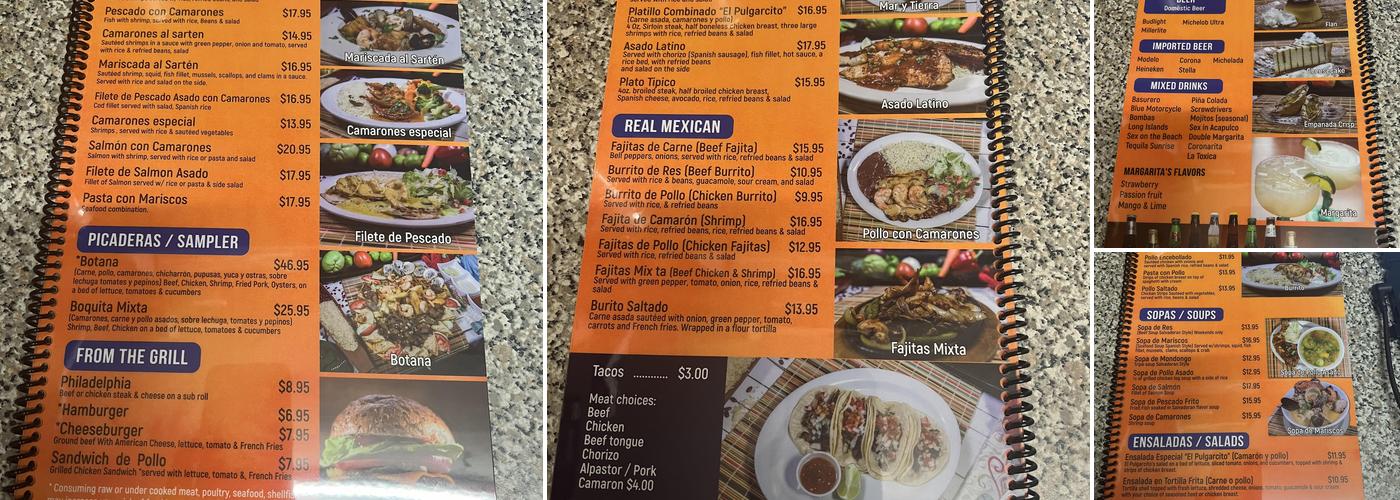 El Pulgarcito Grill Menu