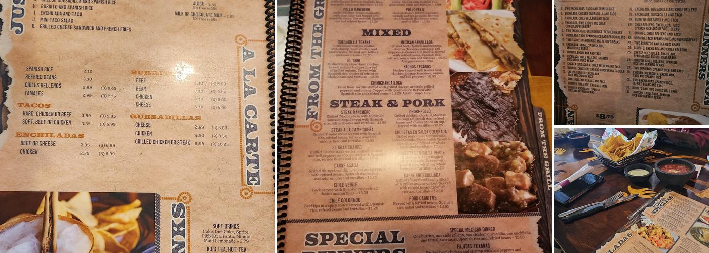El Gran Charro Menu