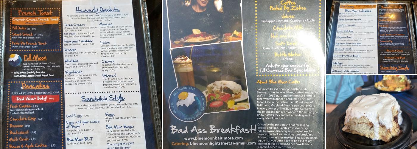 Blue Moon Too Menu