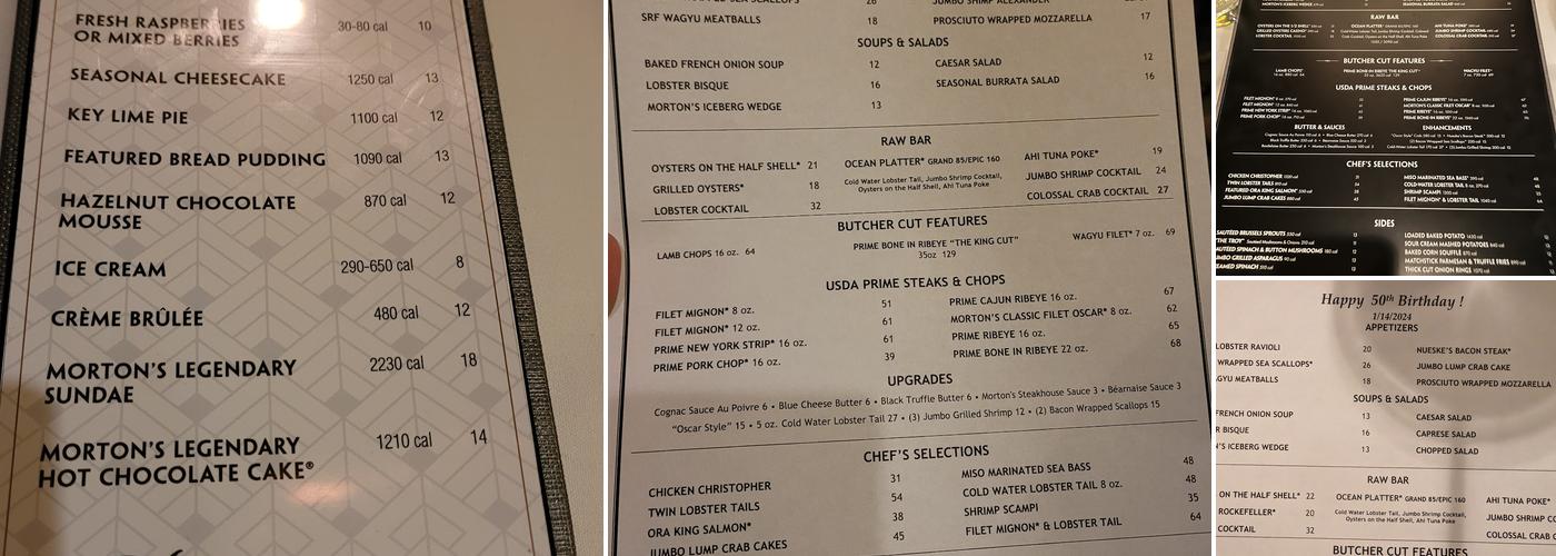 Morton's The Steakhouse Menu