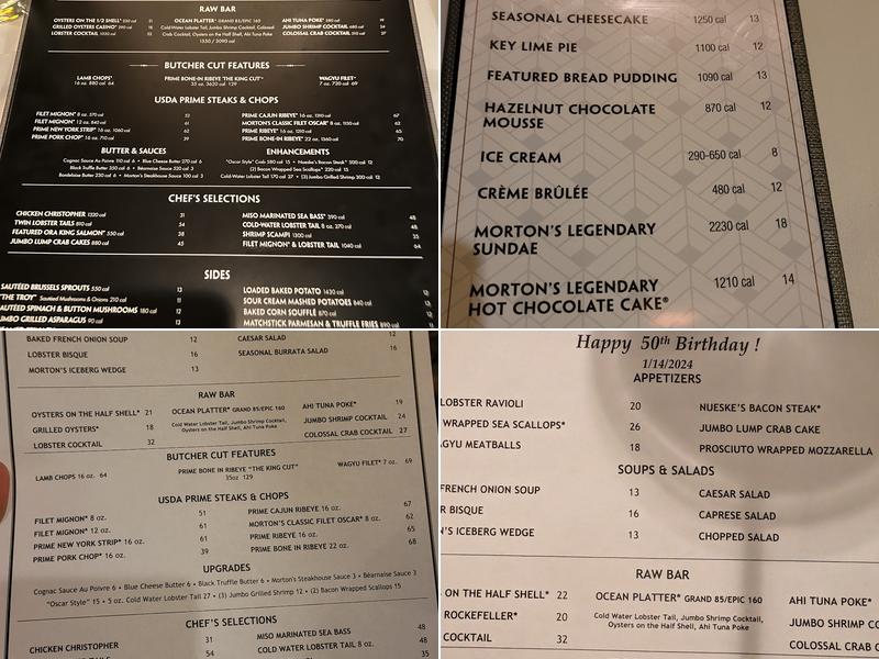 Morton's The Steakhouse Menu