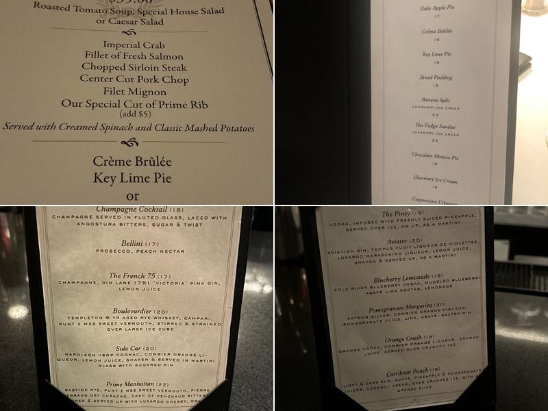 The Prime Rib Menu