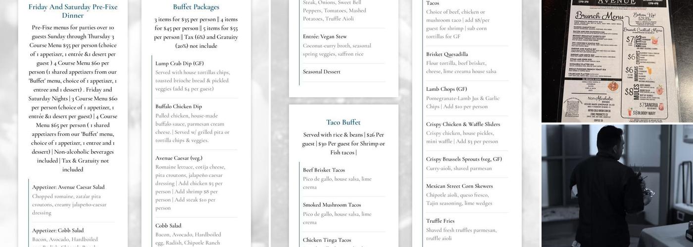 Avenue Kitchen & Bar Menu