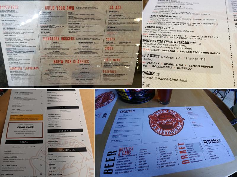 Dempsey's Brew Pub and Restaurant Menu