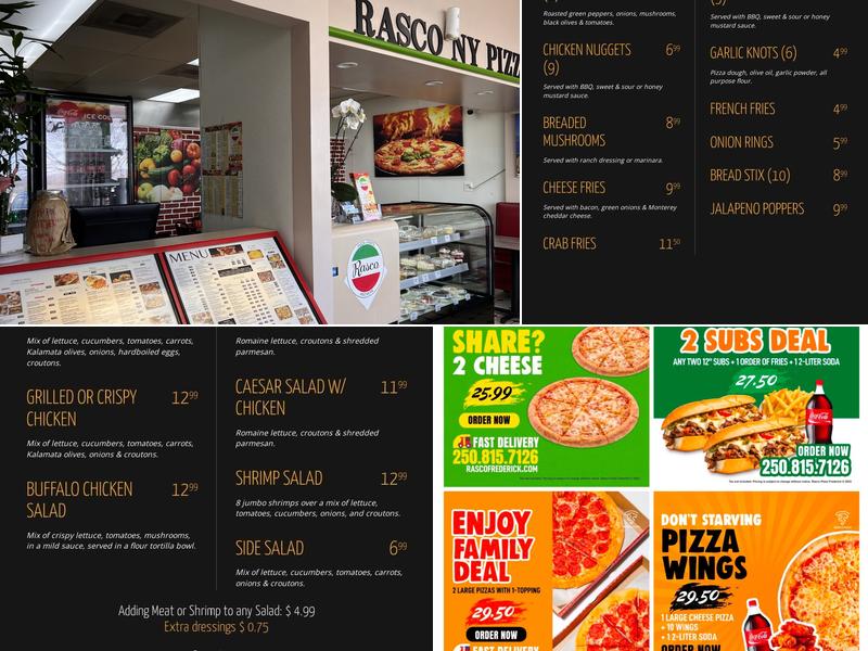 Rasco Pizza Menu