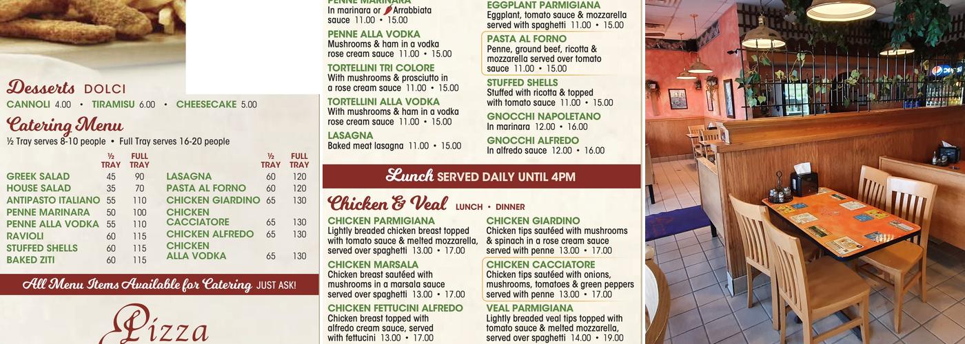 Pizza Blitz Menu