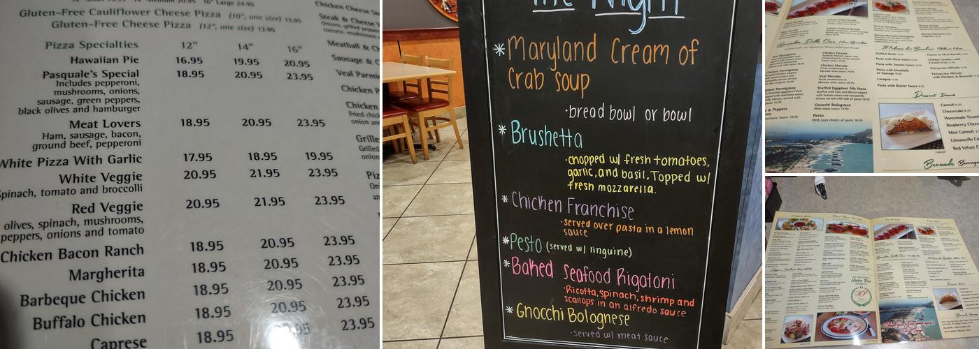 King’s Pasquale Menu