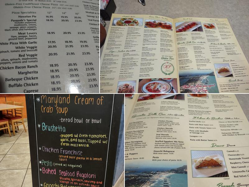 King’s Pasquale Menu