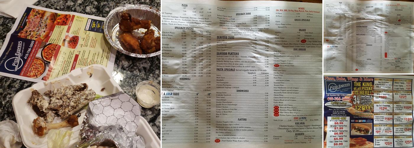 BK's Pizza Express Menu