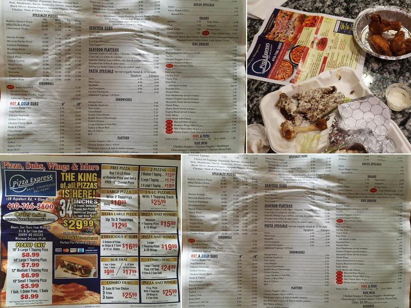 BK's Pizza Express Menu