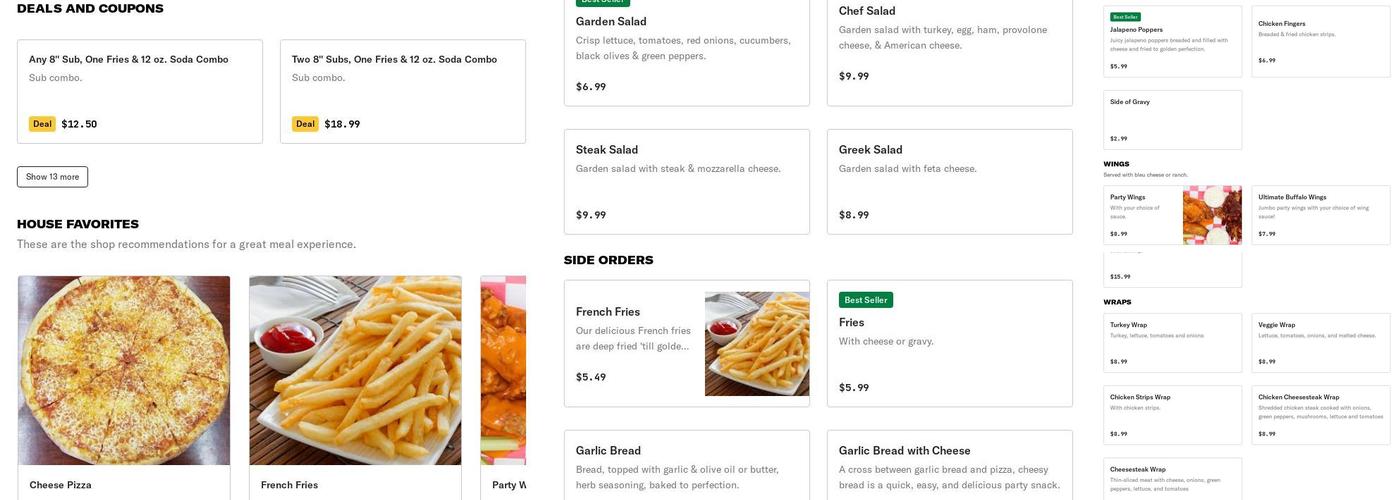 Ultimate Wings & Pizza Menu