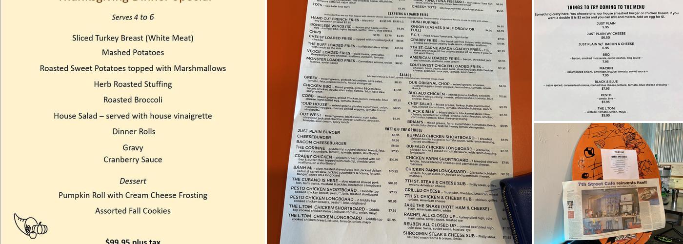 7th Street Cafe Menu