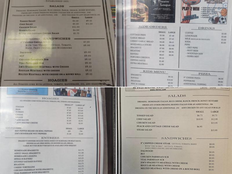 Jim's Italian Cuisine Menu