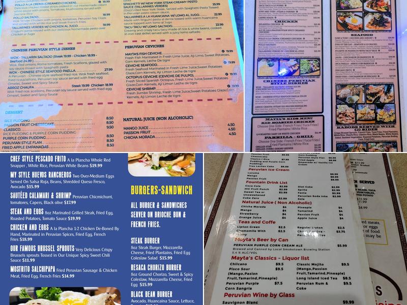 Mayta's Peruvian Cuisine Menu