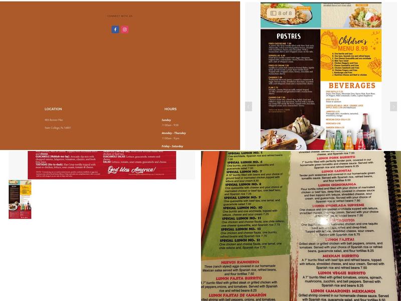 Rey Azteca Menu
