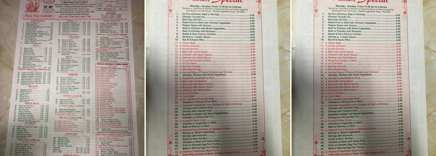 Big Chef Chinese Kitchen Menu