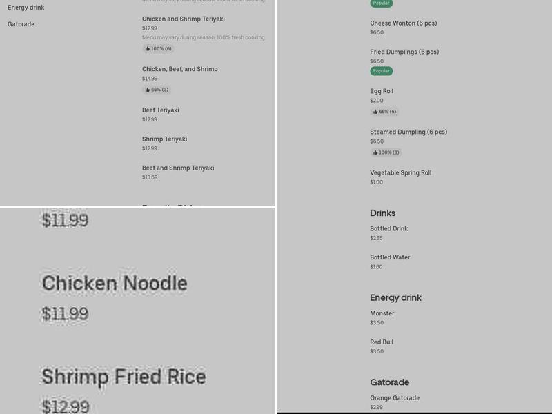 Chopsticks Express Menu