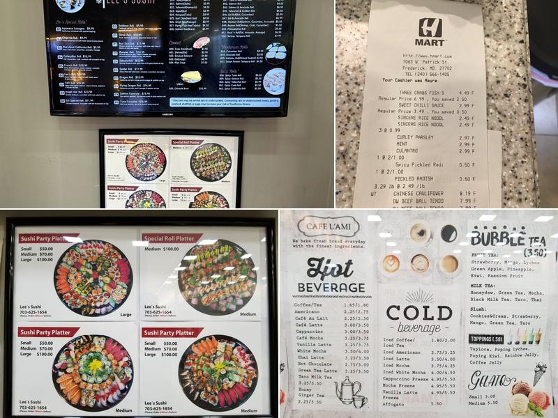 Delicious Chinese Restaraunt H-Mart Food Court Menu