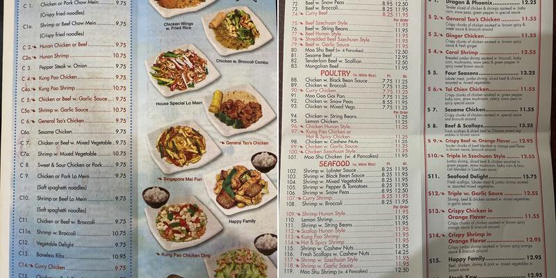 China King Menu