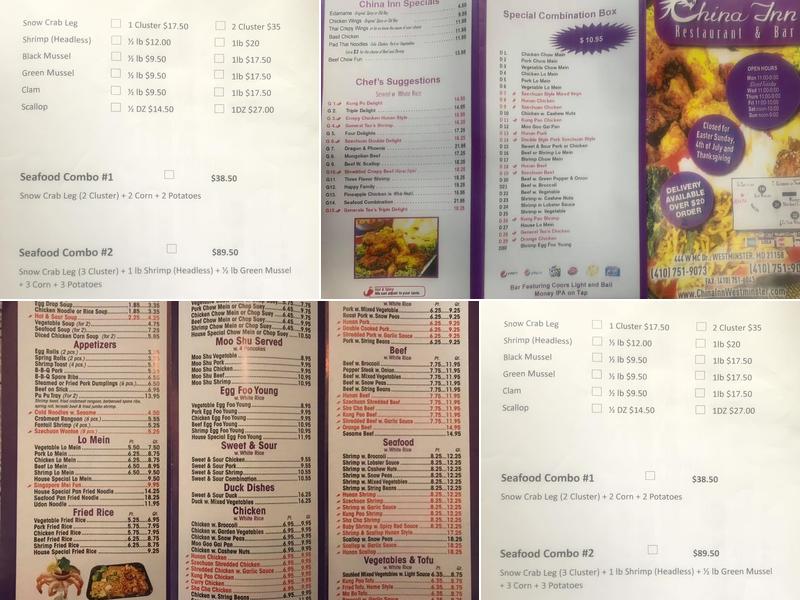 China Inn Restaurant Menu