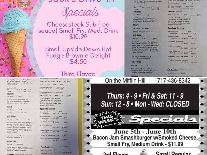 Jack's Drive-In Twin Serve Menu