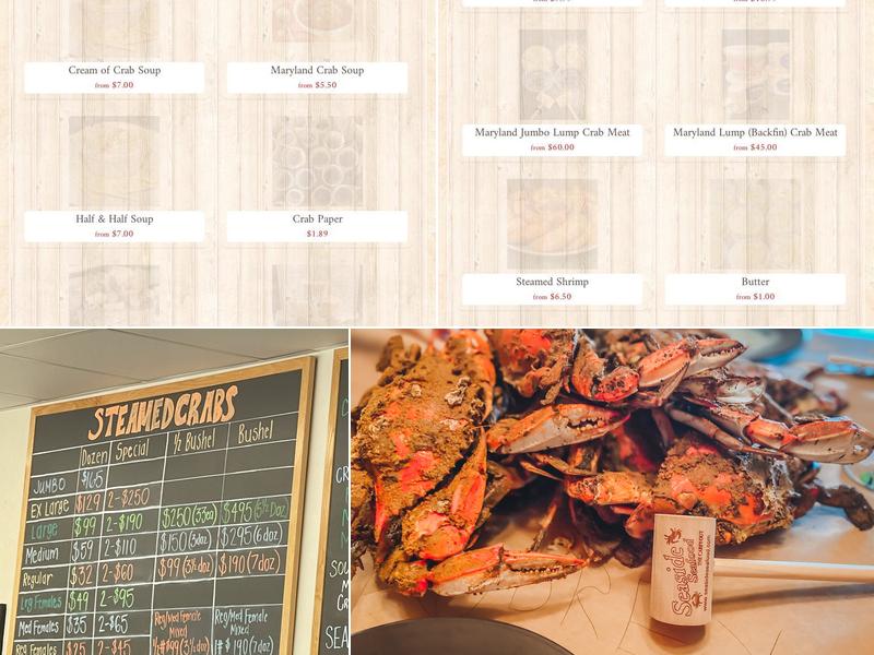 Seaside Seafood Menu