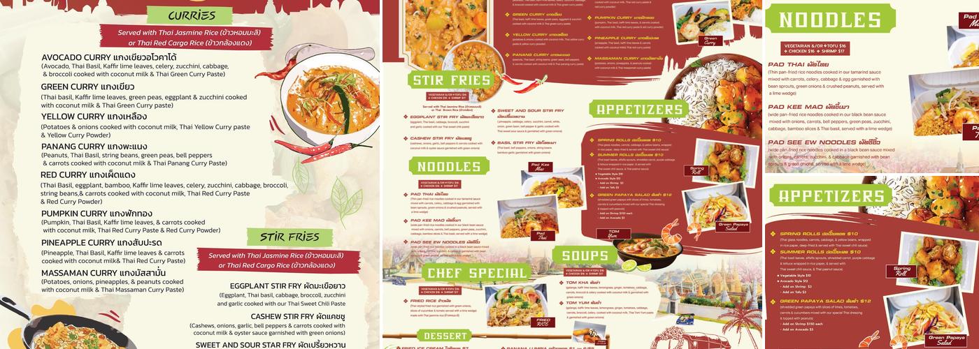 Tuk Tuk Thai Food Truck Menu