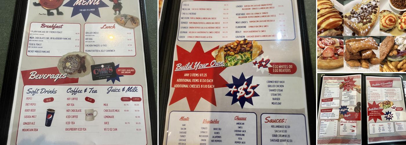 Casey's Diner Menu