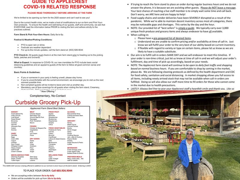 Applecrest Farm Orchards Menu