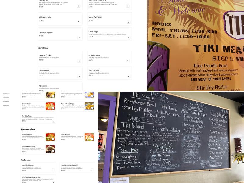 Tiki Island Restaurant Menu