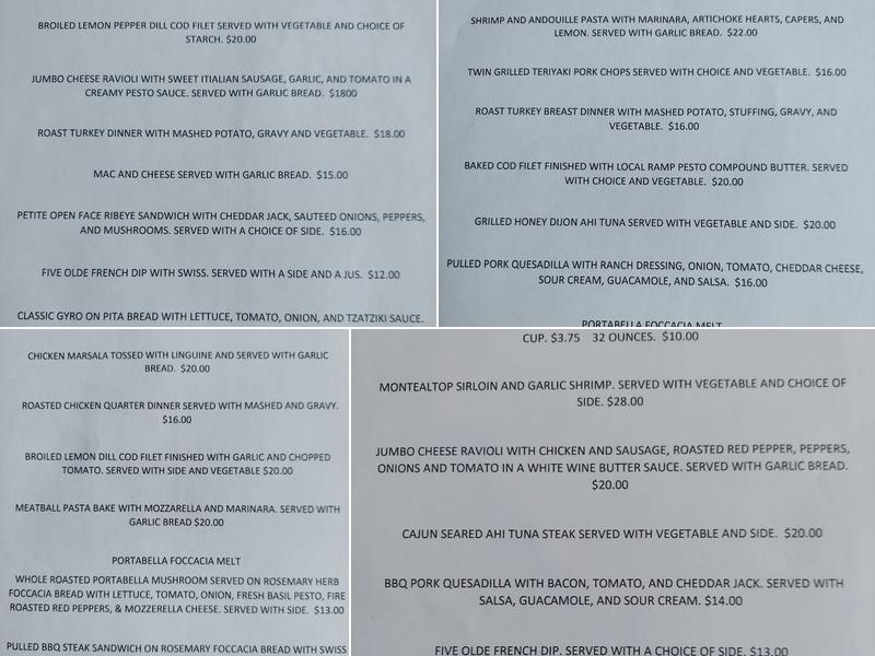 5 Olde Tavern & Grille Menu