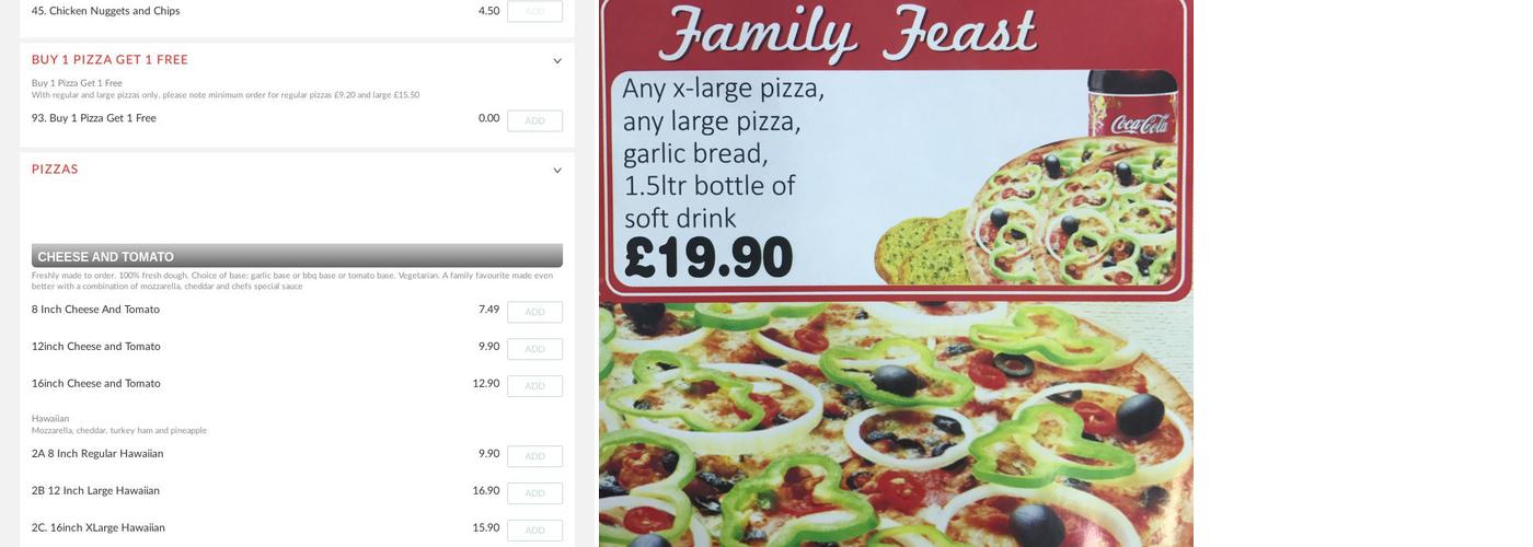 Caspian Pizza Worcester Menu