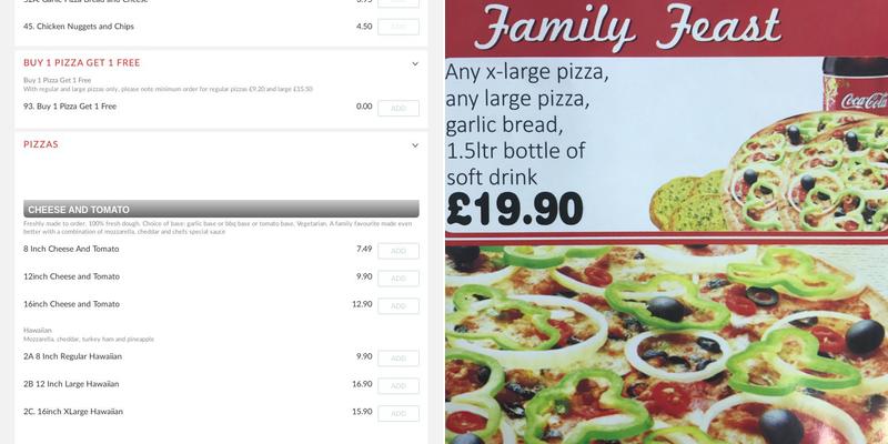 Caspian Pizza Worcester Menu