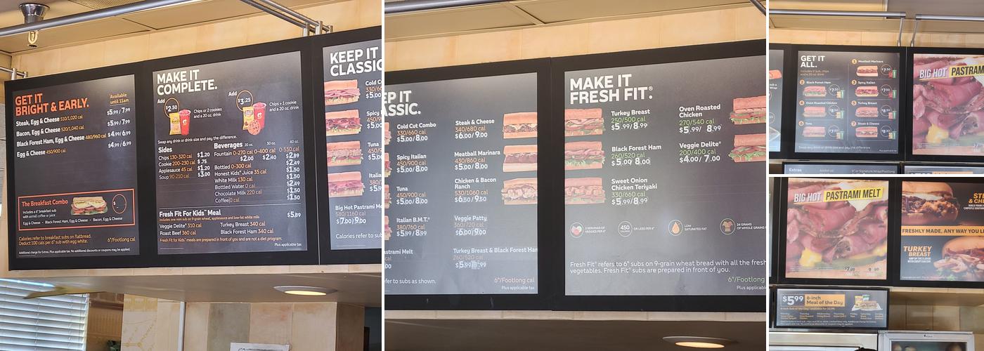Subway Menu